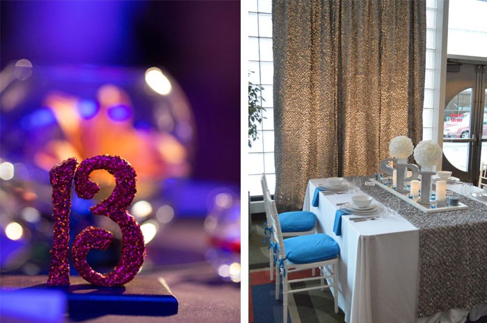 Spencer Photography, Inc. (left) / Table design by Sitting Pretty Linens (right)