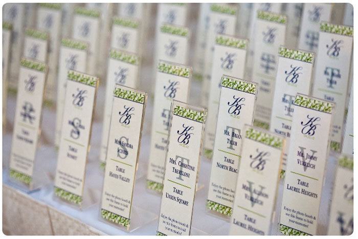 Escort Cards|Tibidabo Photography| As seen on TodaysBride.com