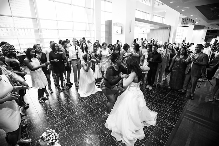 Camille & Tare - Browns Stadium "I Do's" | Photos by JazzyMae Photography | As seen on TodaysBride.com | Real ohio wedding, browns stadium wedding, cleveland, tiffany blue wedding, caribbean wedding, wedding photography,