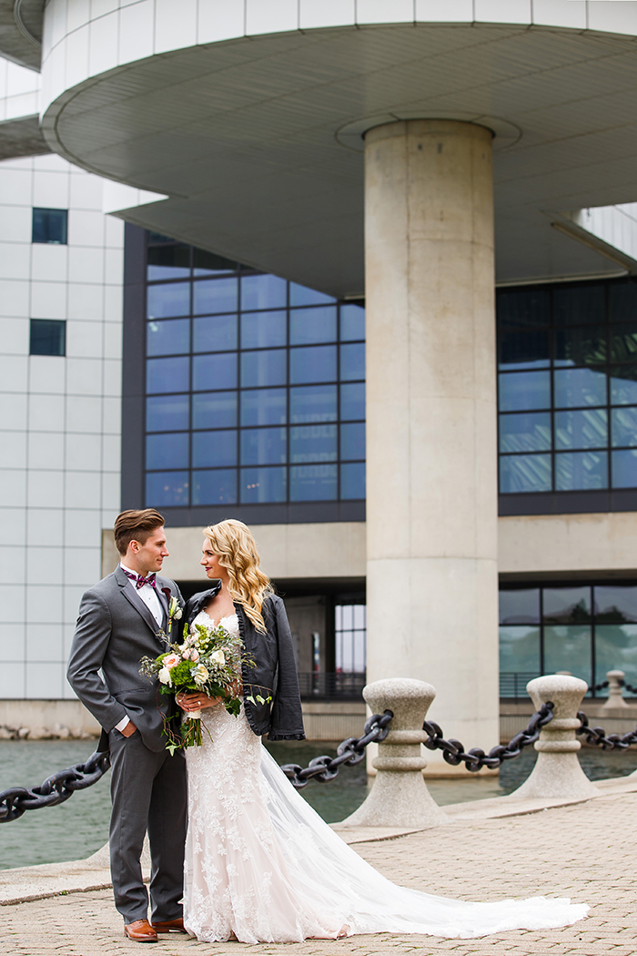 Modern Mix | A Today's Bride Styled Shoot, Genevieve Nisly Photography, Rock & Roll Hall of Fame wedding, modern copper wedding, geometric wedding, rock wedding, green wedding, copper and emerald wedding