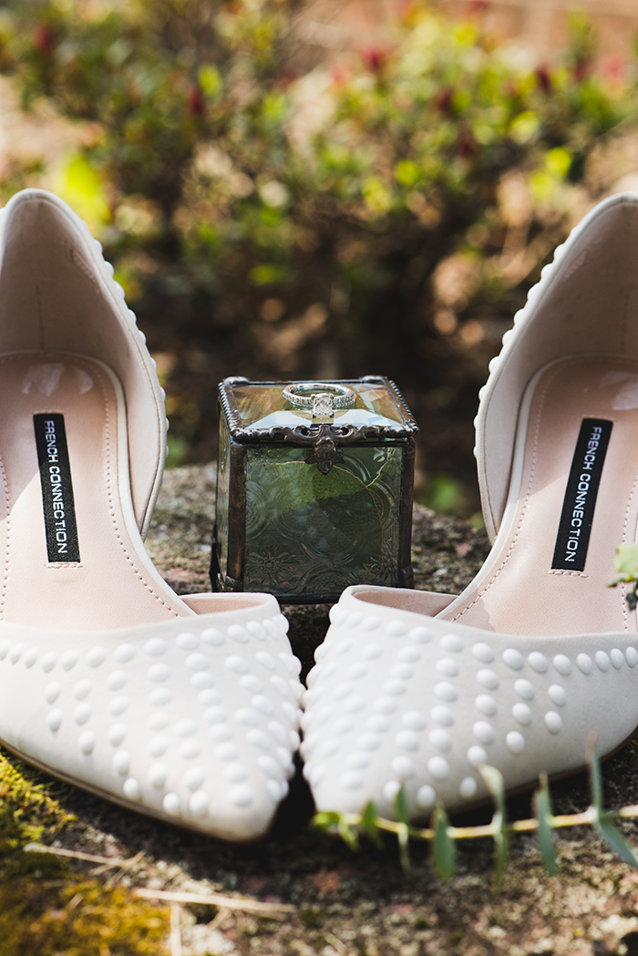 Nicole & Jason - Bright Backyard Wedding | Hai Bales Photography | As seen on Todaysbride.com Real Ohio Weddings | navy and gold wedding, ohio wedding, wedding photography, youngstown wedding, preppy wedding, unique wedding decor, bridal shoes