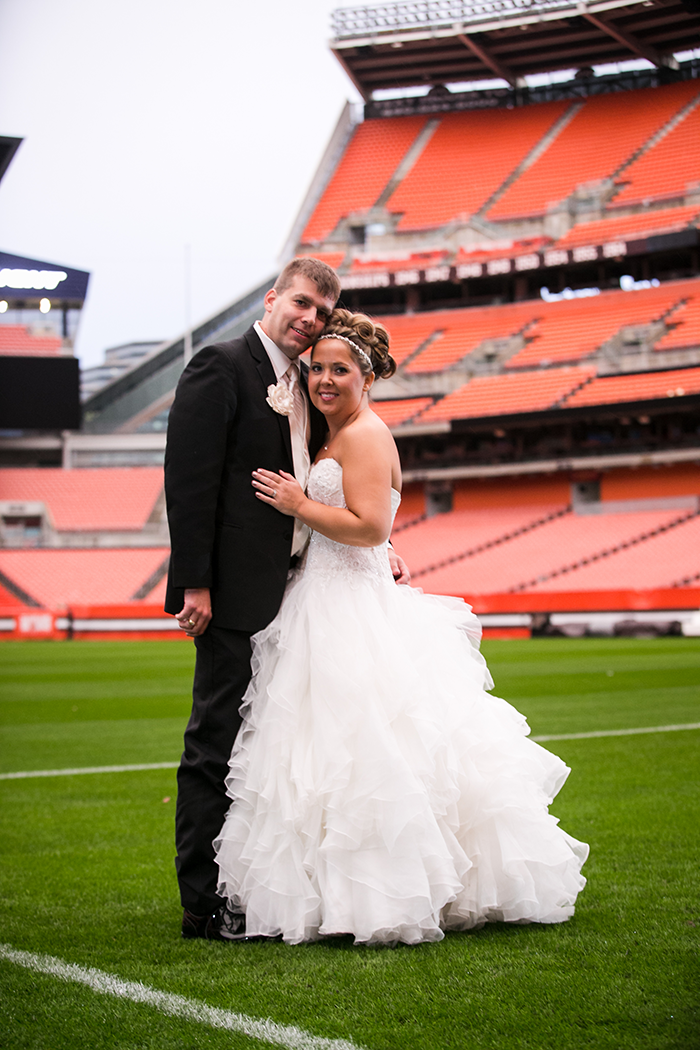 Jessica & Michael - Cleveland Couple | BCR Studios by Brad | Real Wedding as seen on TodaysBride.com Today's Bride | Cleveland Real Wedding Photography, blush ivory and gold wedding, cleveland browns