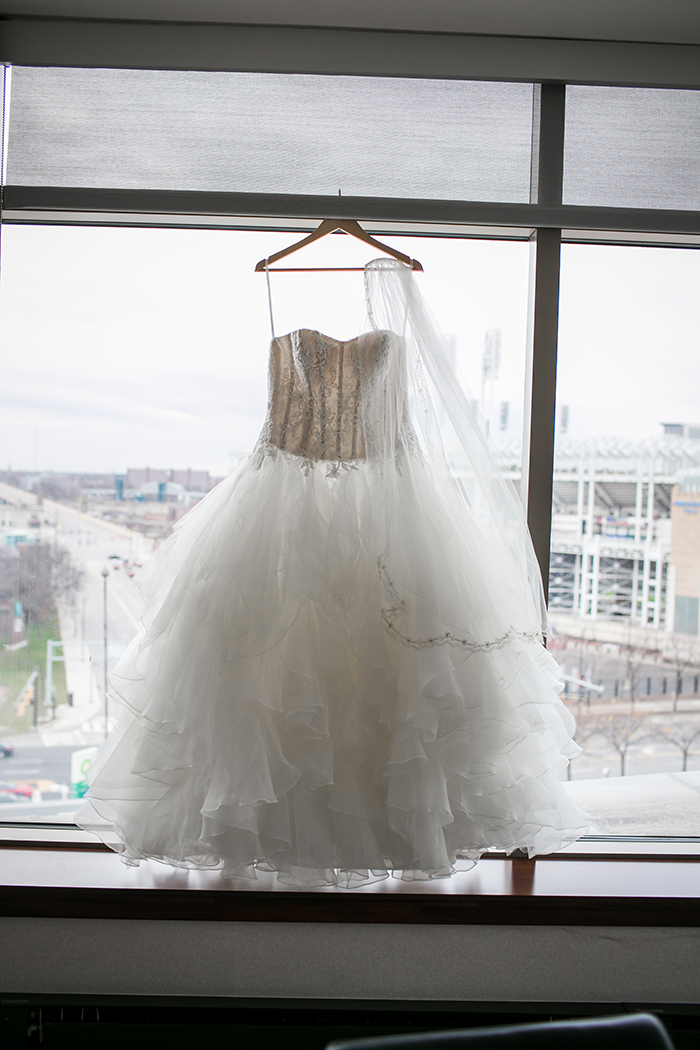 Jessica & Michael - Cleveland Couple | BCR Studios by Brad | Real Wedding as seen on TodaysBride.com Today's Bride | Cleveland Real Wedding Photography, blush ivory and gold wedding, bridal gown