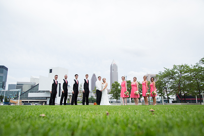 Ashley & Brad - The Club at Key Center Wedding | Orchard Photography | Real Ohio Wedding as seen on Todaysbride.com | Cleveland wedding, wedding photography, coral bridesmaid gowns dresses