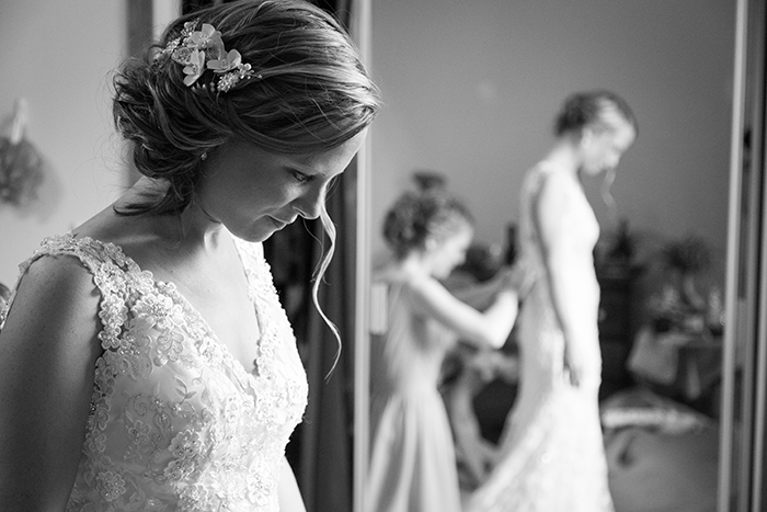 Ashley & Brad - The Club at Key Center Wedding | Orchard Photography | Real Ohio Wedding as seen on Todaysbride.com | Cleveland wedding, wedding photography, bridal hair, bridal hair accessories comb pin, bridal gown, allure bridal gown, getting ready