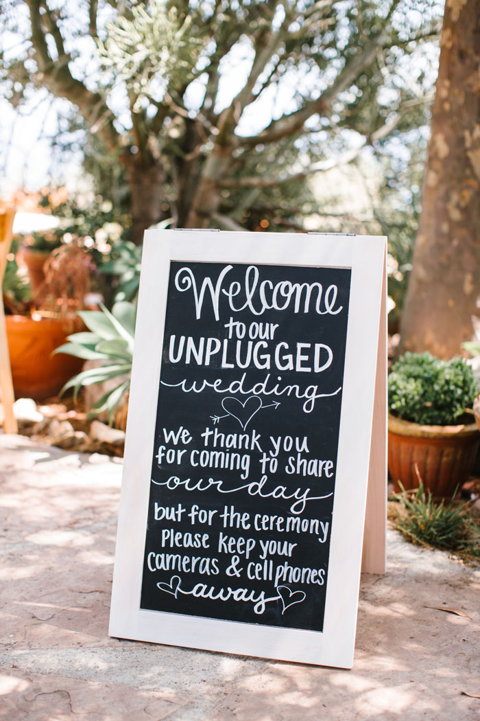 Unplugged Wedding Sign | Josh Elliott Photography | As seen on TodaysBride.com