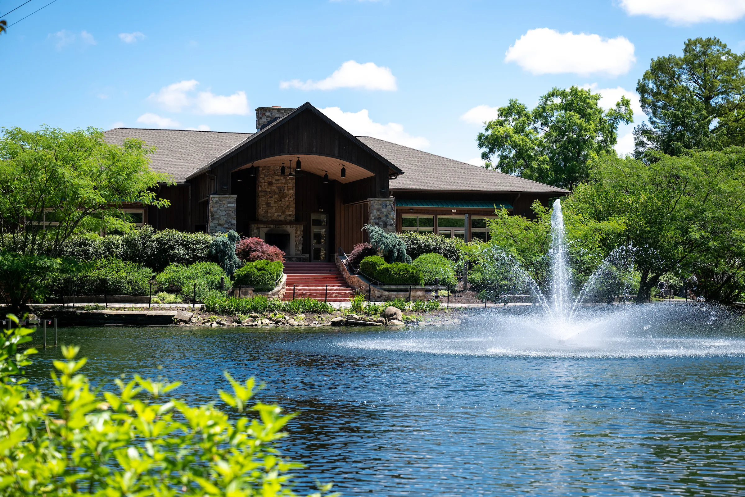 Patio overlooking Waterfowl Lake