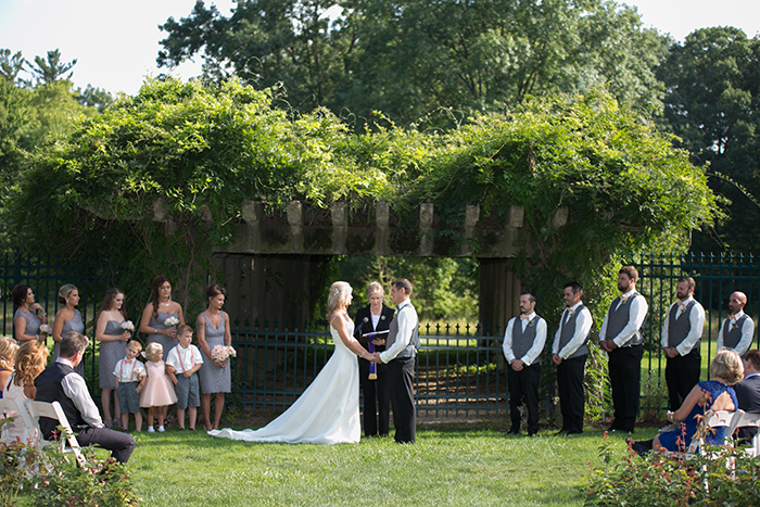 Tiffany & Christopher - Simply Vintage | Kay Photo & Design | Real Wedding as seen on TodaysBride.com | Real Ohio Wedding, vintage wedding, peach wedding ideas, mansion wedding, woodland wedding, skeleton key wedding decor