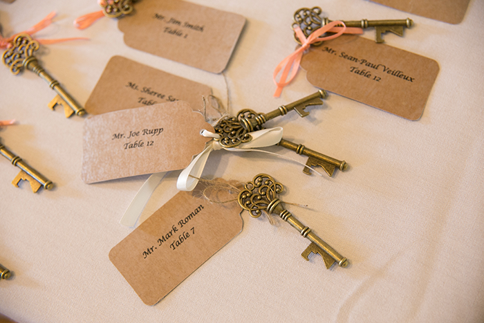 Tiffany & Christopher - Simply Vintage | Kay Photo & Design | Real Wedding as seen on TodaysBride.com | Real Ohio Wedding, vintage wedding, peach wedding ideas, mansion wedding, woodland wedding, skeleton key wedding decor