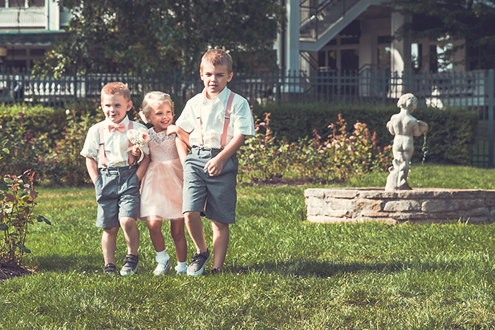 Tiffany & Christopher - Simply Vintage | Kay Photo & Design | Real Wedding as seen on TodaysBride.com | Real Ohio Wedding, vintage wedding, peach wedding ideas, mansion wedding, woodland wedding, skeleton key wedding decor