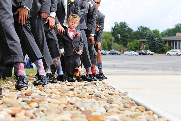 Bryaune & John - Bright Superhero Wedding | JazzyMae Photography | Real Cleveland Ohio wedding as seen on Todaysbride.com, coral and purple wedding, superhero wedding ideas, comic book groomsmen, superhero groomsmen, cleveland wedding,