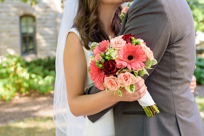 Katie & Greg - Coral & Cranberry Wedding | Sabrina Hall Photography, Real Wedding as seen on TodaysBride.com. coral and cranberry wedding, wedding inspiration,