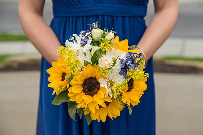 Kelsey & Brandon - Spring Sunflower Wedding, as seen on TodaysBride.com, sabrina hall photography, blue and yellow wedding with sunflowers, plus size bride, blue and yellow wedding colors