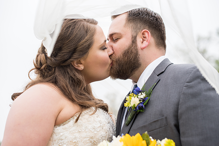 Kelsey & Brandon - Spring Sunflower Wedding, as seen on TodaysBride.com, sabrina hall photography, blue and yellow wedding with sunflowers, plus size bride, blue and yellow wedding colors