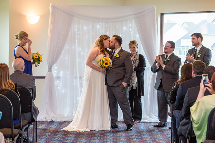 Kelsey & Brandon - Spring Sunflower Wedding, as seen on TodaysBride.com, sabrina hall photography, blue and yellow wedding with sunflowers, plus size bride, blue and yellow wedding colors