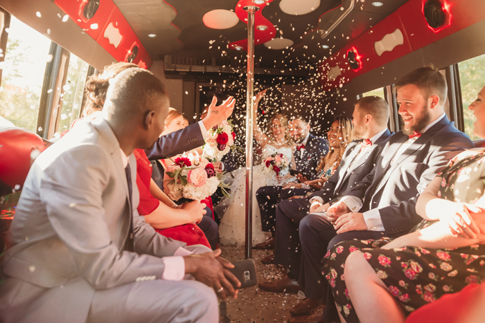 Wedding Party in a Limo | Jadie Foto | As seen on TodaysBride.com