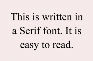 serif font