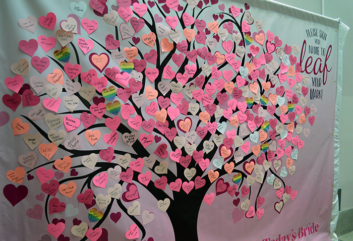 Leaf Your Mark! Practice writing your new name or wedding hashtag on the name tree