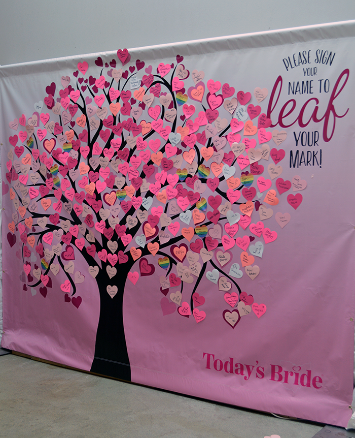 Leaf Your Mark! Practice writing your new name or wedding hashtag on the name tree