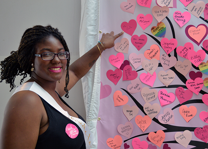 Leaf Your Mark! Practice writing your new name or wedding hashtag on the name tree