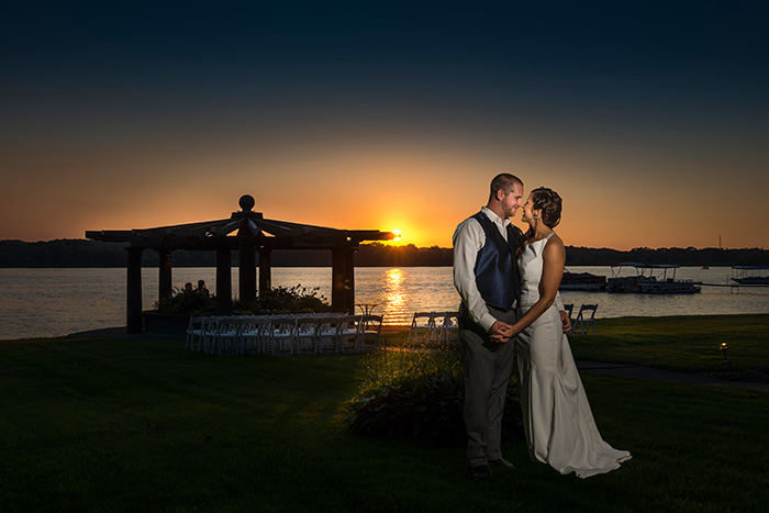 Nicole & Chad - Chippewa Lake Wedding photographed by Dom Chiera Photography on TodaysBride.com, sunset lake wedding, summer wedding, 