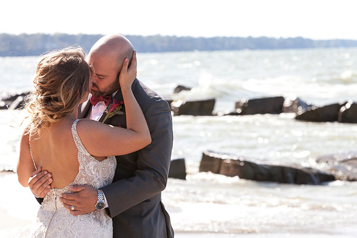 Amanda & Edward - Wedding by the Water, beach wedding, burgundy and gold wedding, photographed by LMAC Photography