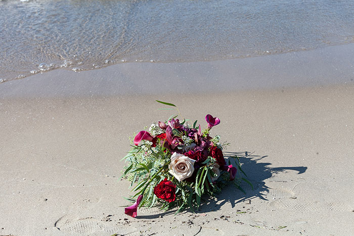 Amanda & Edward - Wedding by the Water, beach wedding, burgundy and gold wedding, photographed by LMAC Photography