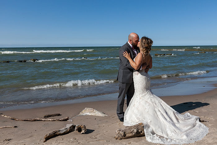 Amanda & Edward - Wedding by the Water, beach wedding, burgundy and gold wedding, photographed by LMAC Photography