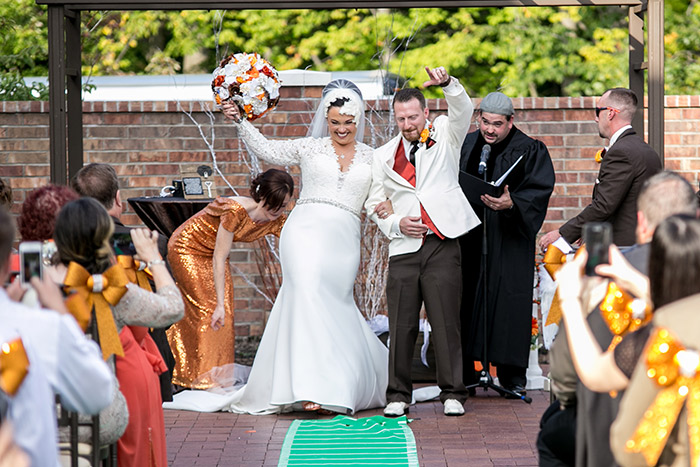 Cleveland Browns Themed Wedding, BCR Studios by Brad Photography, Today's Bride, orange and brown wedding decor, ohio real wedding