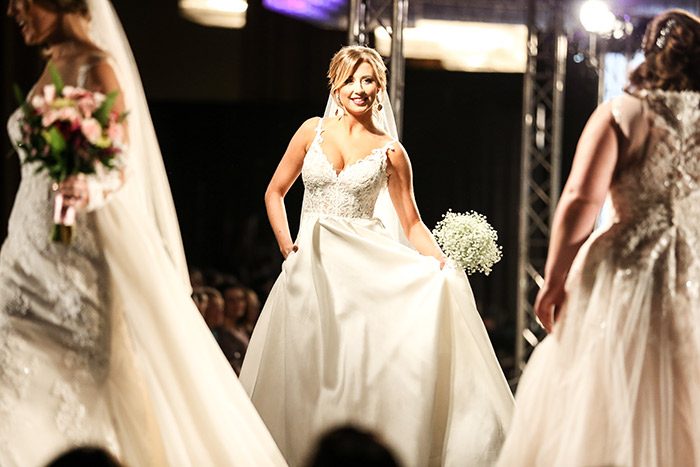 Today's Bride 2018 bridal fashion show, wedding dresses, bridesmaid dresses, mother of dresses, & grooms tuxedos of all of the latest trends in fashion all on one stage!