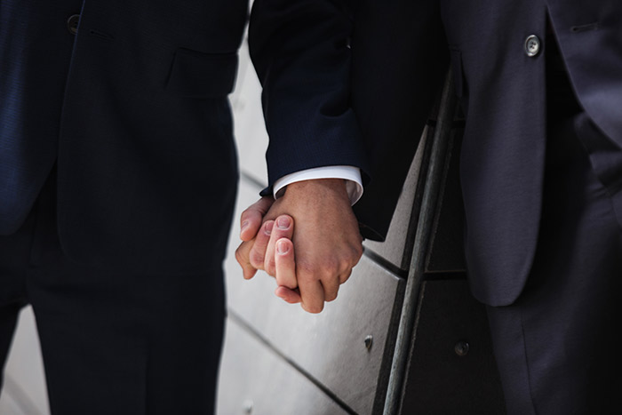 Brent & Marc's Cleveland Skyline Wedding, real wedding, gay wedding, wedding inspiration, navy and burgundy wedding