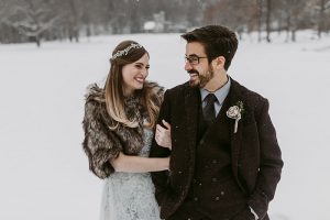 Jessica & James’ Intimate Snowfall Wedding