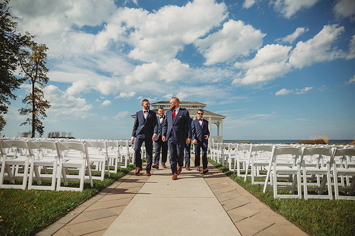 Kari & Tristan's Lodge at Geneva-on-the-Lake Real Wedding, burgundy and navy wedding, ohio wedding, real wedding, bride, groom, destination wedding, lake wedding