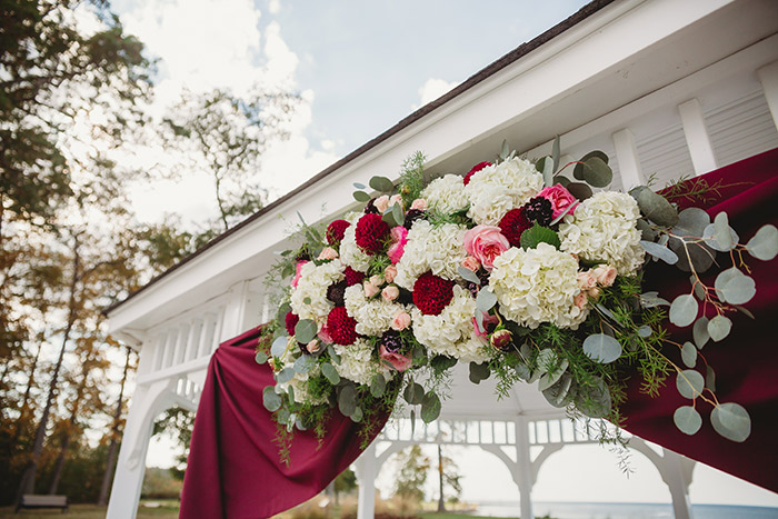 Kari & Tristan's Lodge at Geneva-on-the-Lake Real Wedding, burgundy and navy wedding, ohio wedding, real wedding, bride, groom, destination wedding, lake wedding