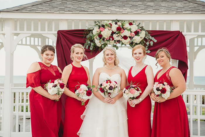 Kari & Tristan's Lodge at Geneva-on-the-Lake Real Wedding, burgundy and navy wedding, ohio wedding, real wedding, bride, groom, destination wedding, lake wedding