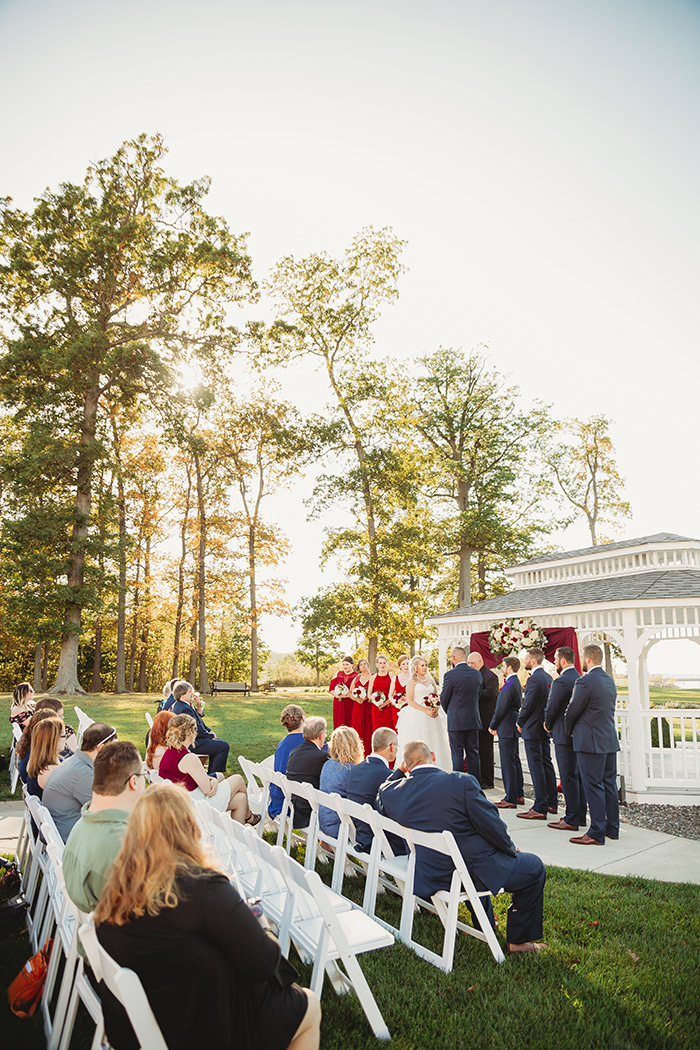 Kari & Tristan's Lodge at Geneva-on-the-Lake Real Wedding, burgundy and navy wedding, ohio wedding, real wedding, bride, groom, destination wedding, lake wedding