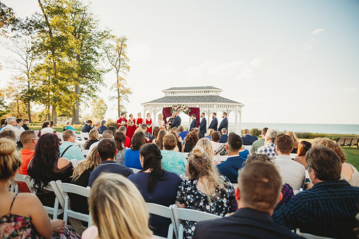 Kari & Tristan's Lodge at Geneva-on-the-Lake Real Wedding, burgundy and navy wedding, ohio wedding, real wedding, bride, groom, destination wedding, lake wedding