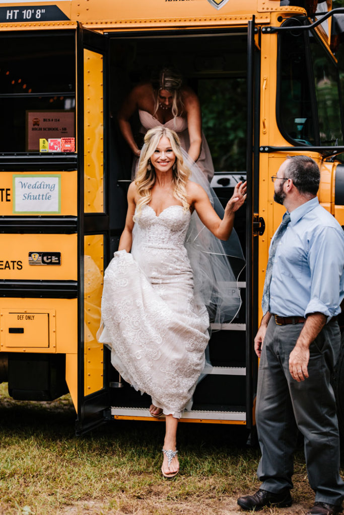 Bride on School Bus | Andrea Van Orsouw Photography | as seen on TodaysBride.com