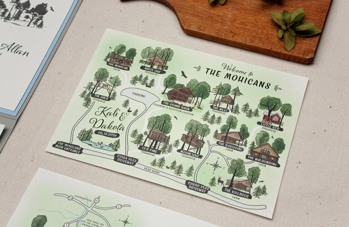 Hand-drawn Map | Brittney Nichole Designs | As seen on TodaysBride.com