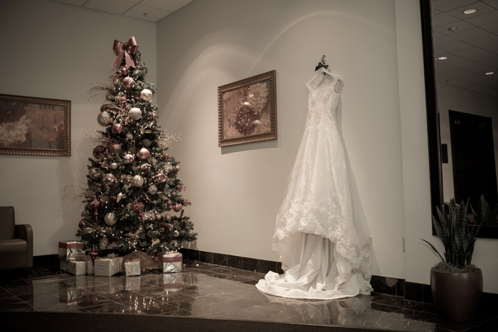 Wedding Dress and Christmas Tree | Cirino Photography | As seen on TodaysBride.com