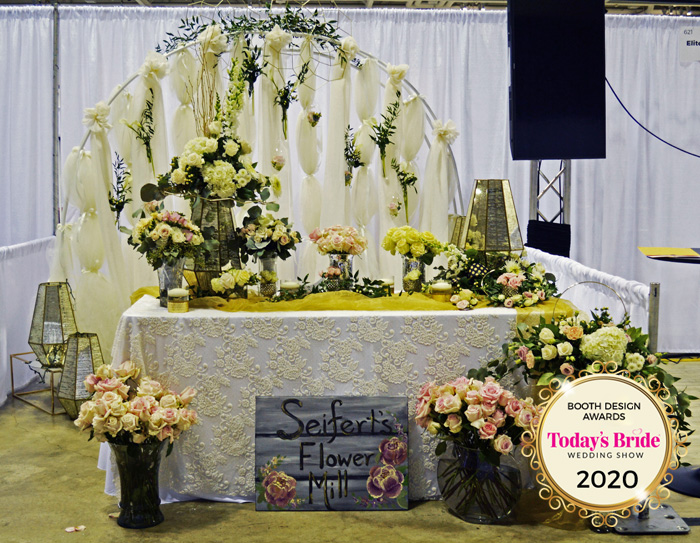 Seifert's Flower Mill Bridal Show Booth | As seen on TodaysBride.com