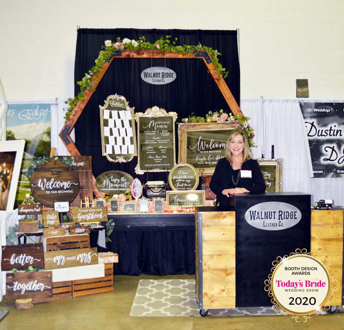 Walnut Ridge Leather Co Bridal Show Booth | As seen on TodaysBride.com
