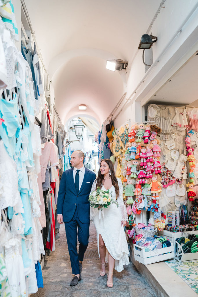 Bride and Groom in Positano Italy | Fabrizio and Romina Photography and Film | As seen on TodaysBride.com