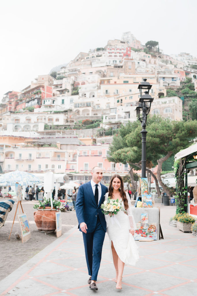 Bride and Groom in Positano Italy | Fabrizio and Romina Photography and Film | As seen on TodaysBride.com