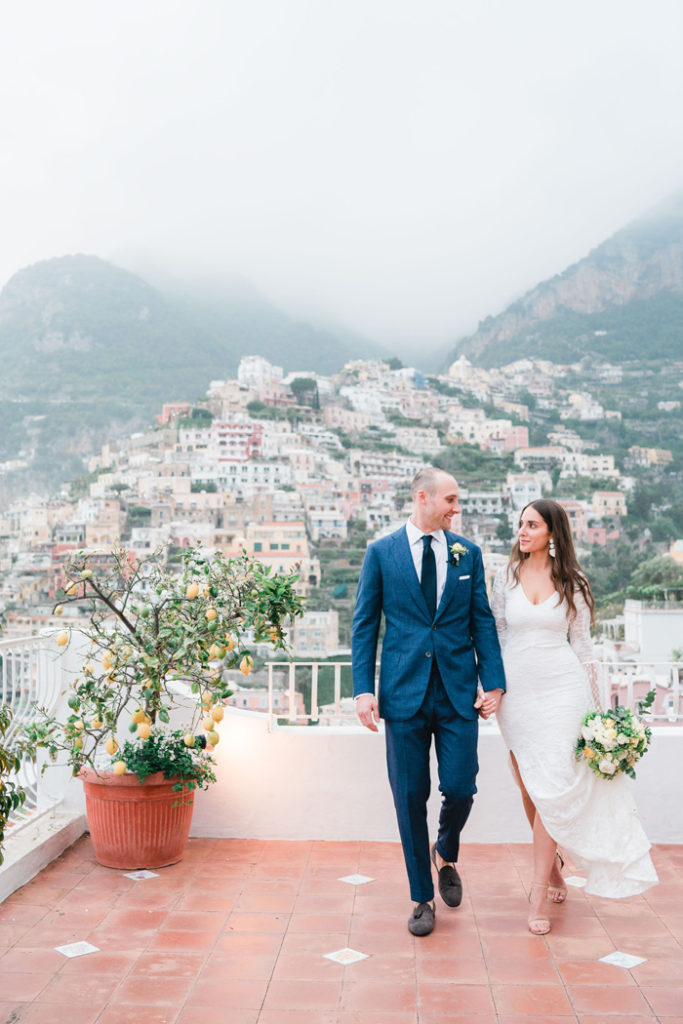 Bride and Groom in Positano Italy | Fabrizio and Romina Photography and Film | As seen on TodaysBride.com