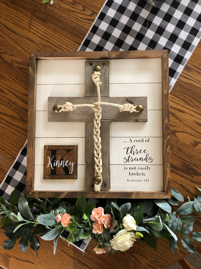 Three cord cross | Walnut Ridge Leather Co | As seen on TodaysBride.com