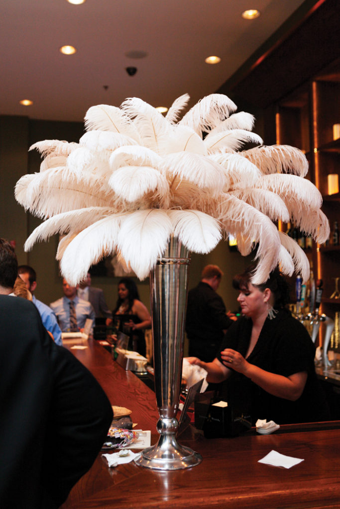 Feather Centerpiece | L Photographie | As seen on TodaysBride.com