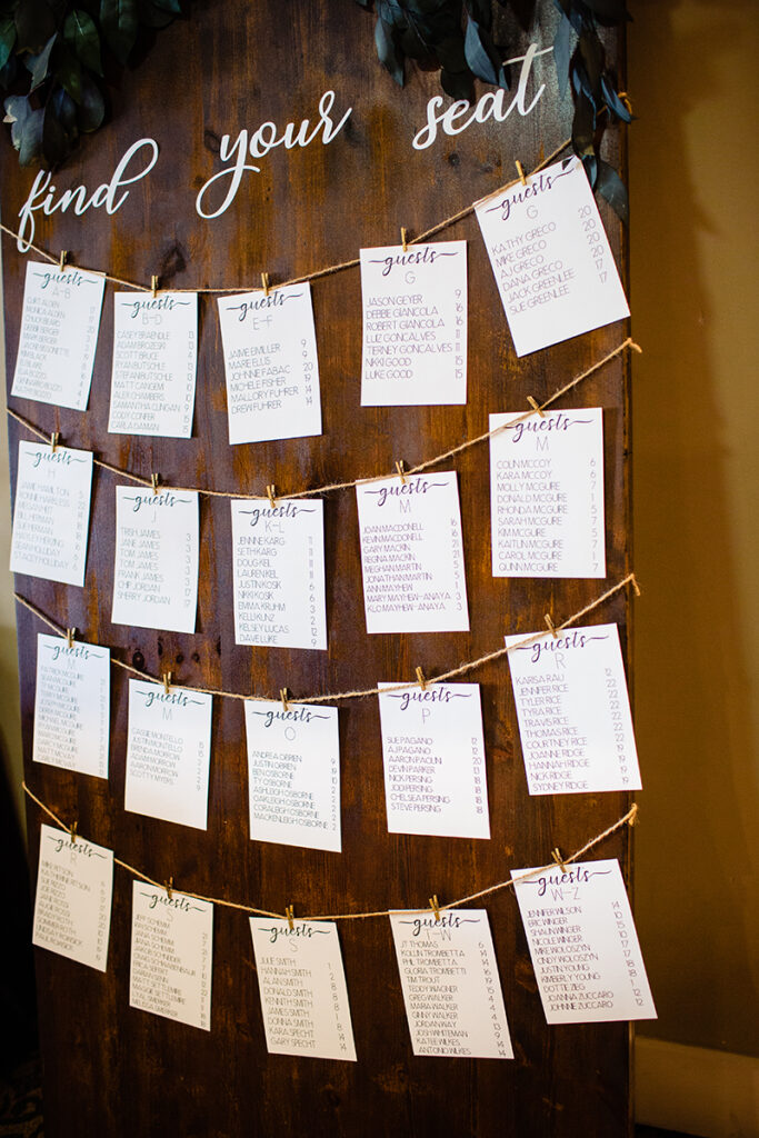 Seating Chart | MMG Photography | as seen on TodaysBride.com