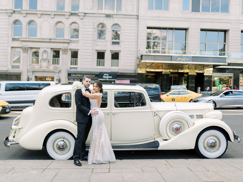 Couple in front of Classic Car | Annie Wu Photography | as seen on TodaysBride.com