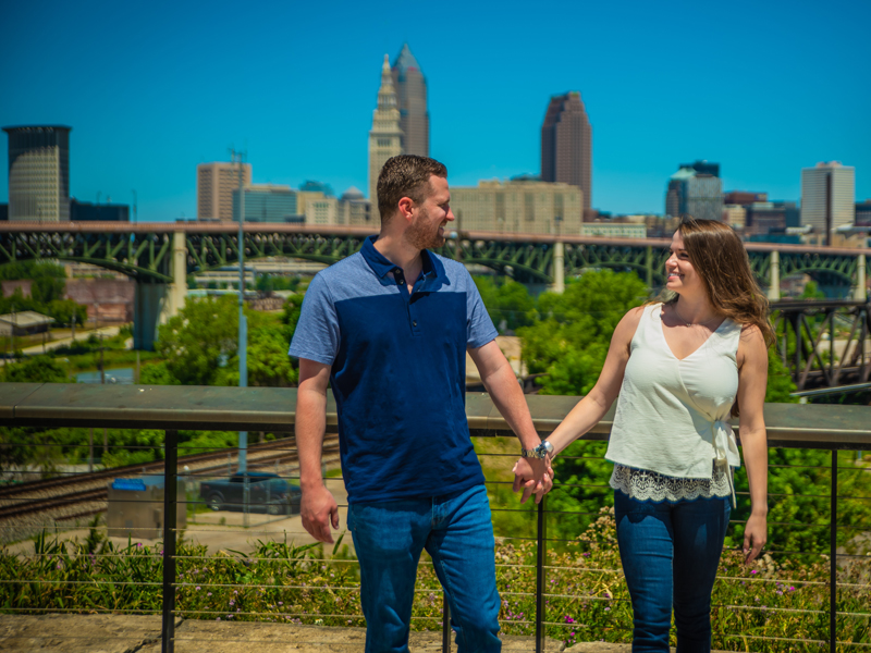 Engagement Photos and Cleveland Skyline | CuffLink Media | as seen on TodaysBride.com